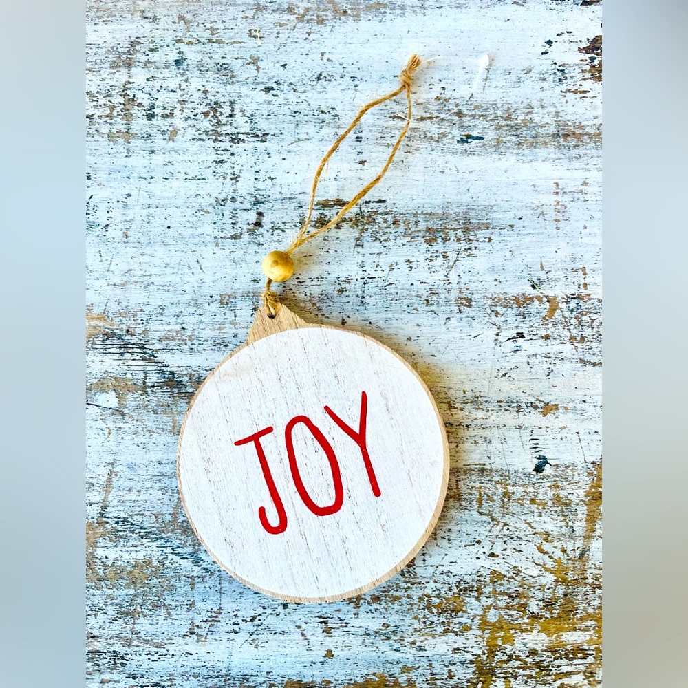 *Joy Wooden Ornament